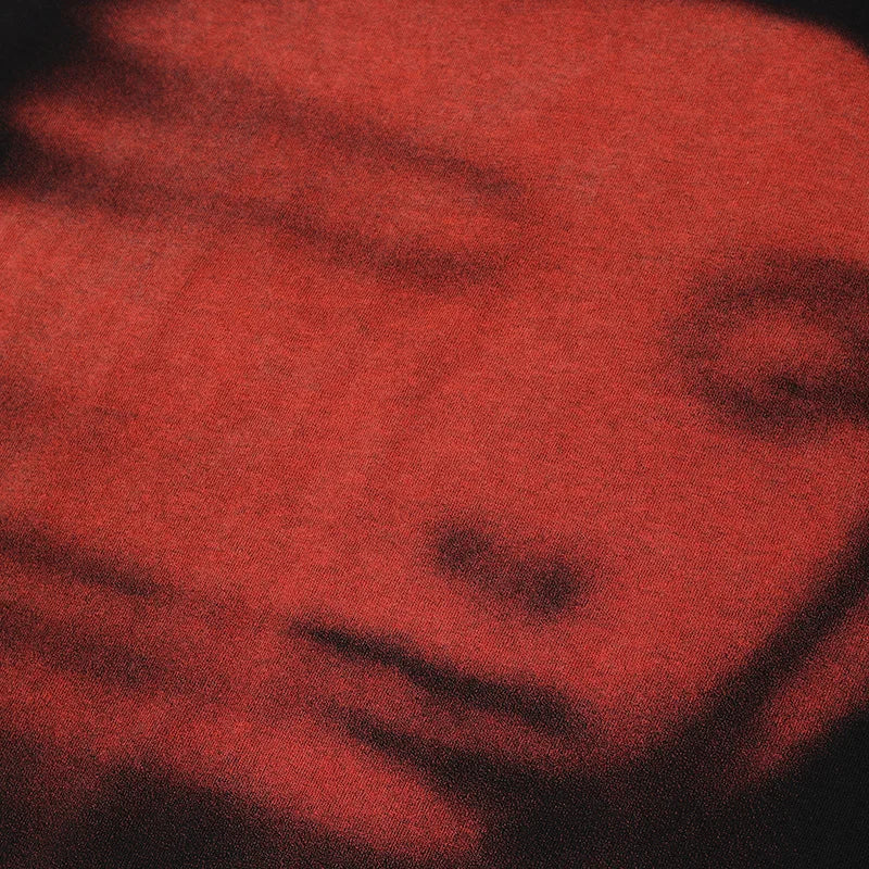 Blurry Red Face Graphic Loose T-Shirt