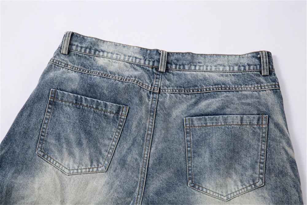 Trendy Designer Baggy Pleated Denim Wide Leg Jeans