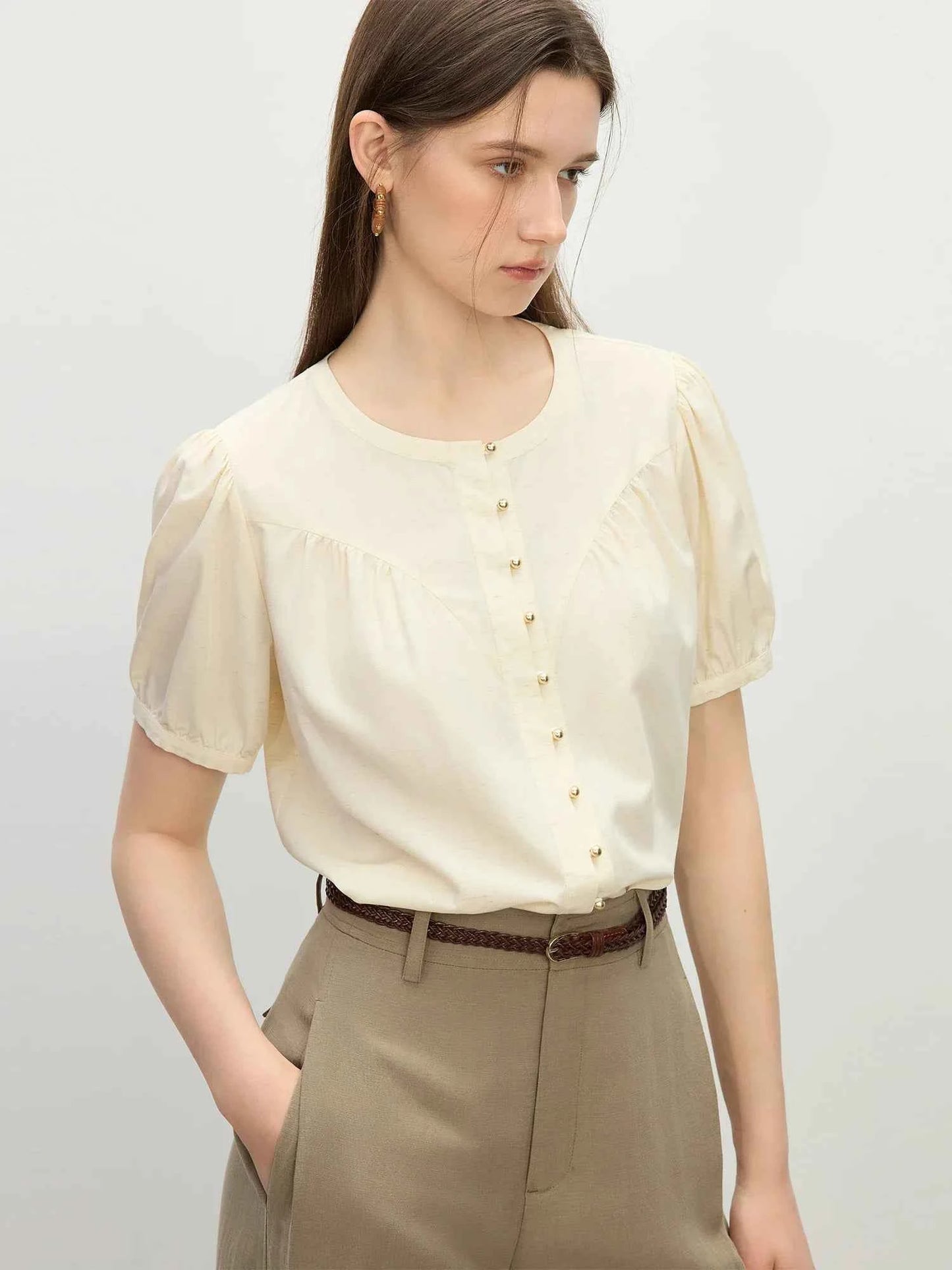 Elegant French Style Round Neck Cardigan
