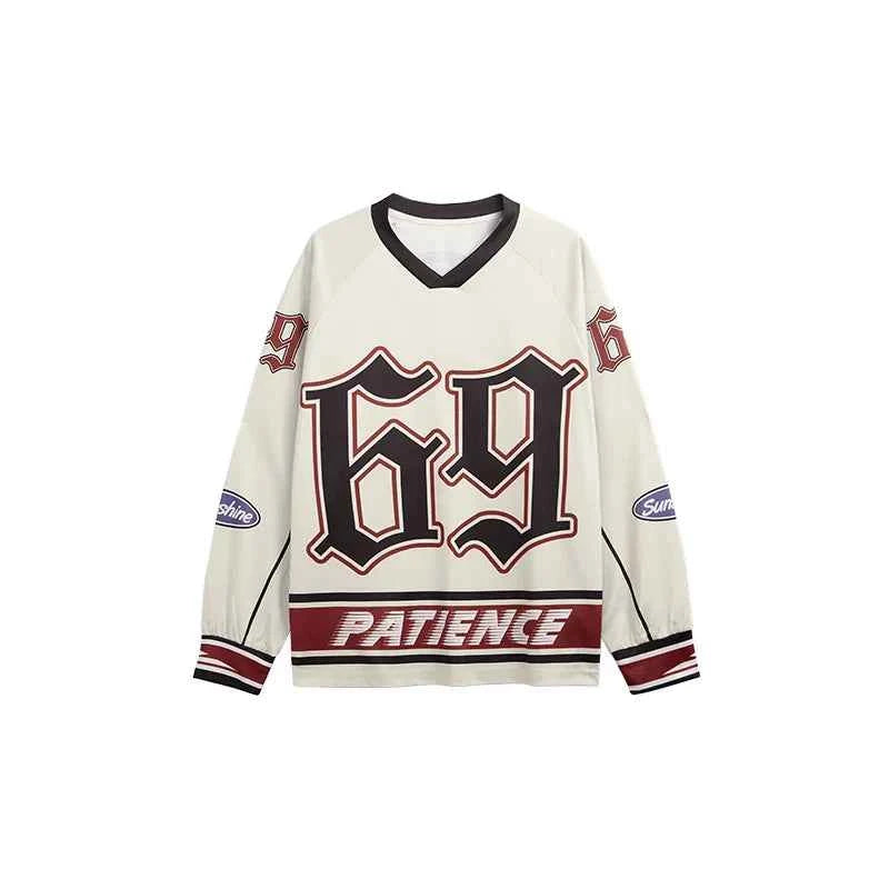 Retro Oversized Letter Printed Long T-Shirt