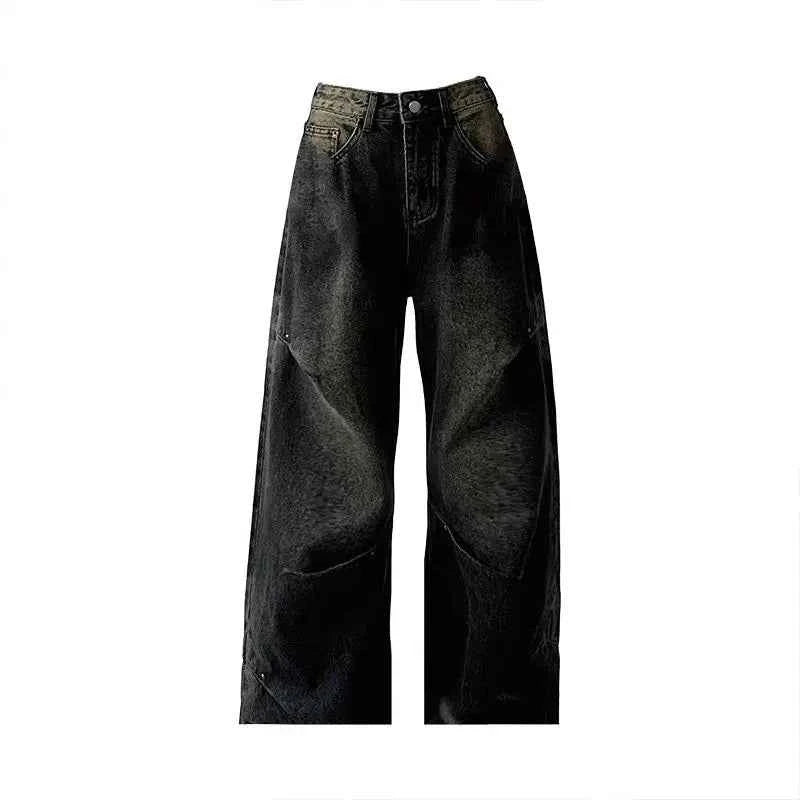 Durable Loose Mid Waist Wide Leg Jeans