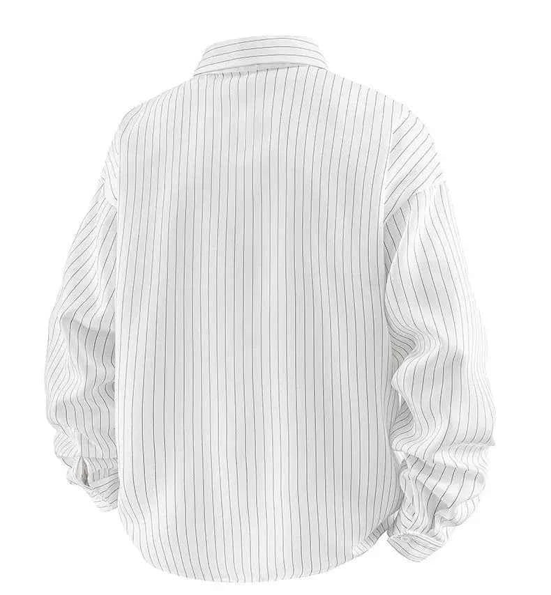 Stylish Striped Pocket Designer Long Sleeve Shirt
