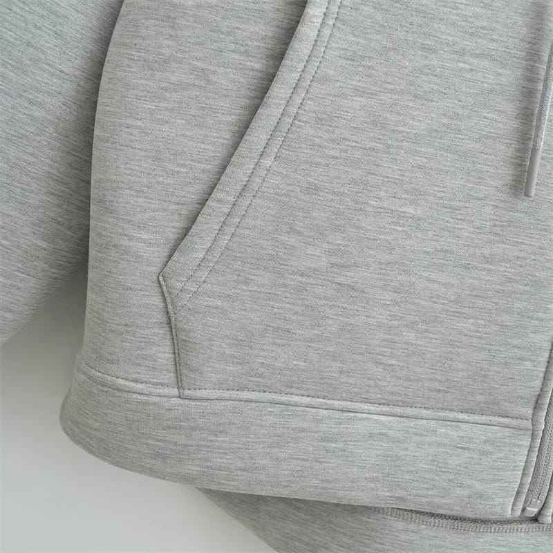 Zip Up Hoodie Thick Solid