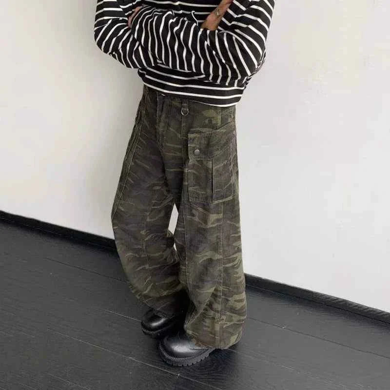 Retro Camouflage Casual Cargo Pants