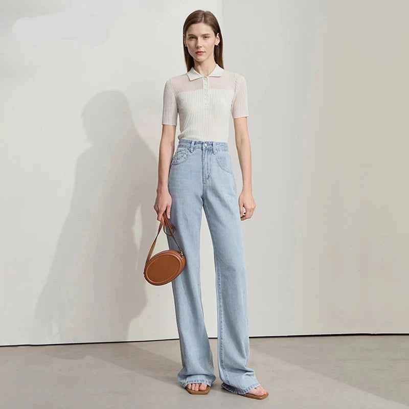 Light Blue Minimalist Summer Denim Jeans