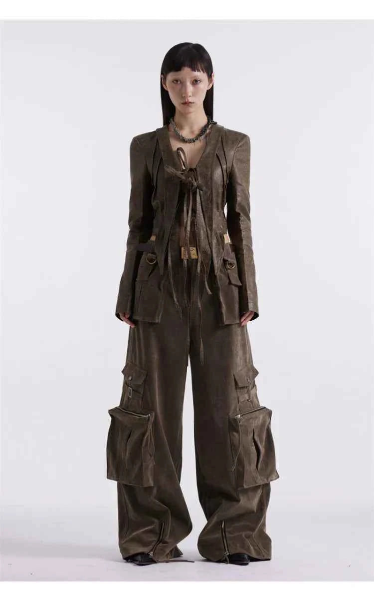 Lautaro Faux Leather Cargo Pants