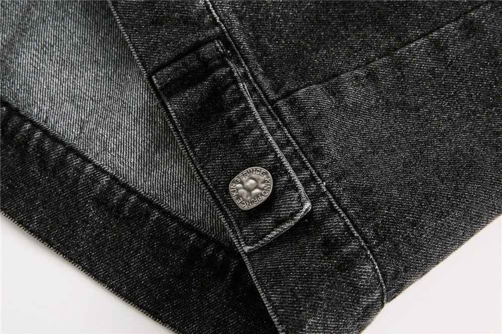 Retro Oversized Casual Patchwork Denim Jacket