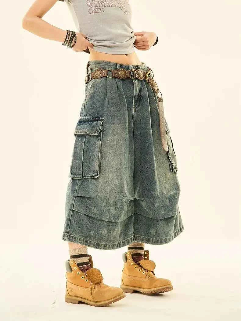 Vintage Grunge Blue Denim Jorts