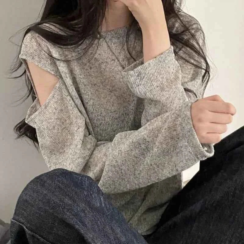 Off Shoulder Basic Loose Casual T-Shirt
