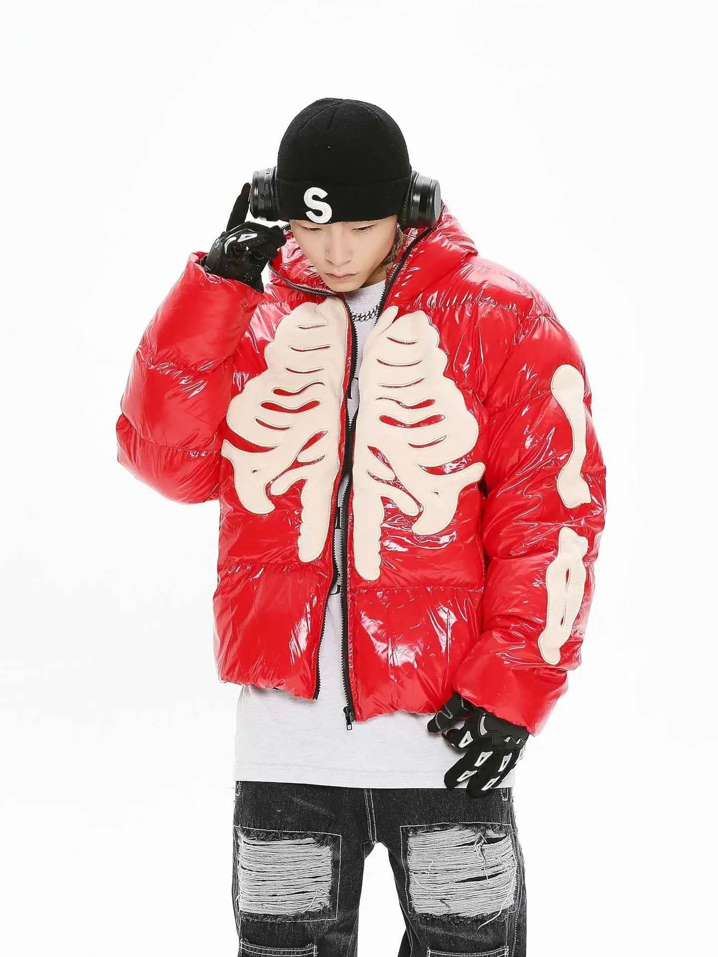 Y2K Skeleton Streetwear Parka Puffer Jacket