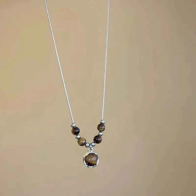 Colorful Stones Flower Pendant Necklace