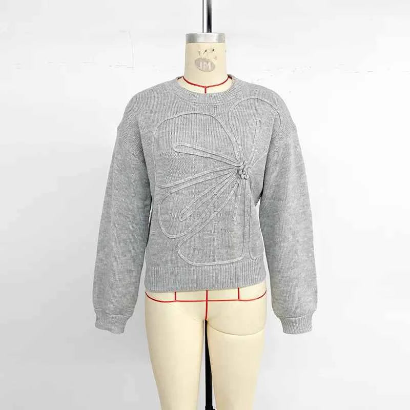 Y2K Solid Color Round Neck Sweater