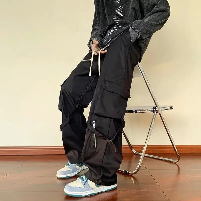 Zipper And Strap Loose Style Pant
