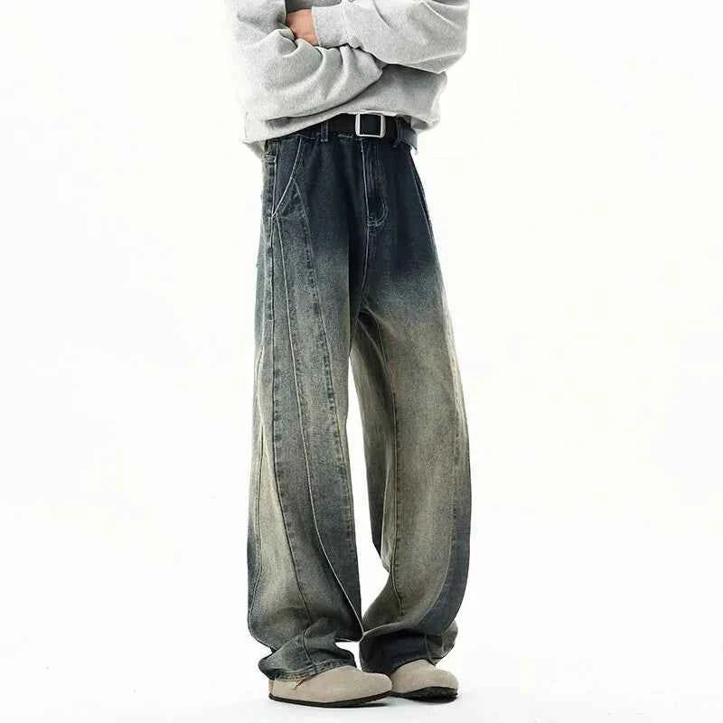 Retro Patchwork Personality Design Washed Jeans