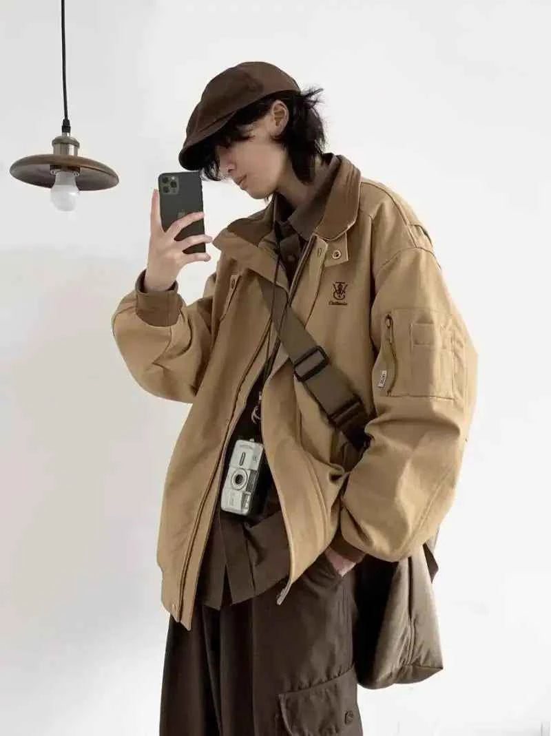 Men's Oversized Vintage Windproof Casual Jacket