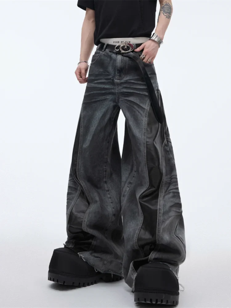 Y2K Vintage Black Cyber PU Leather Jeans - Luxuryurbanwear