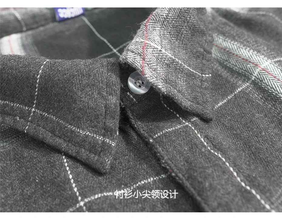 Vintage Gradient Plaid Cargo Hip Shirt