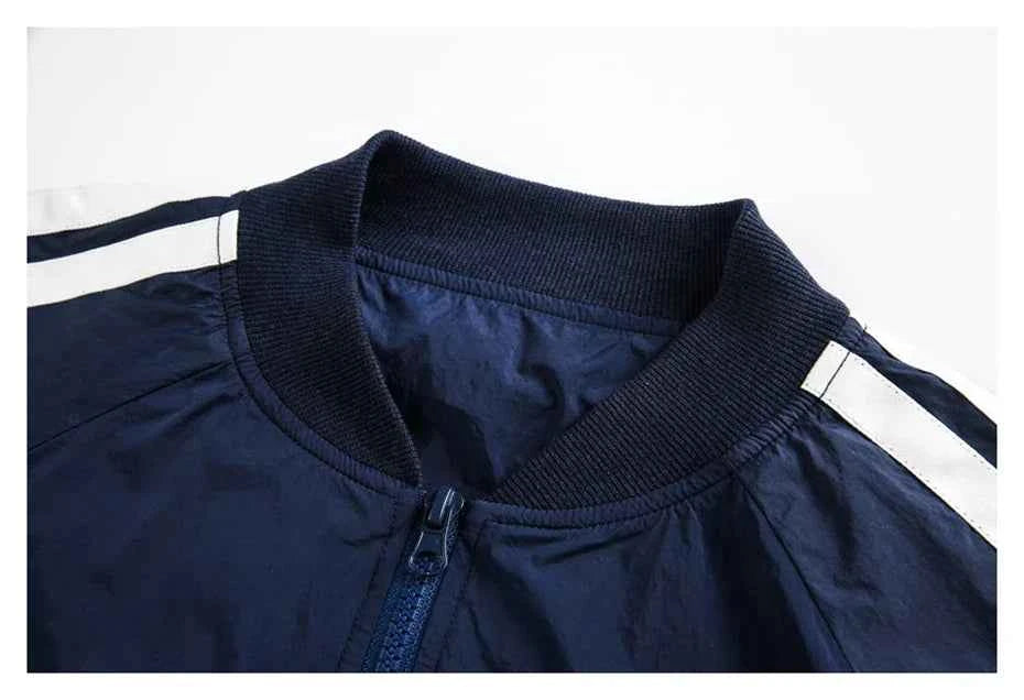 Summer Streetwear Striped Sport Windbreaker Jacket