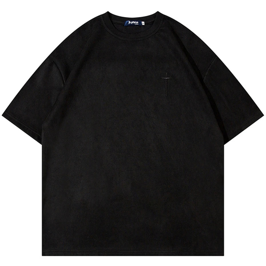 Suede Oversized Streetwear Tshirts