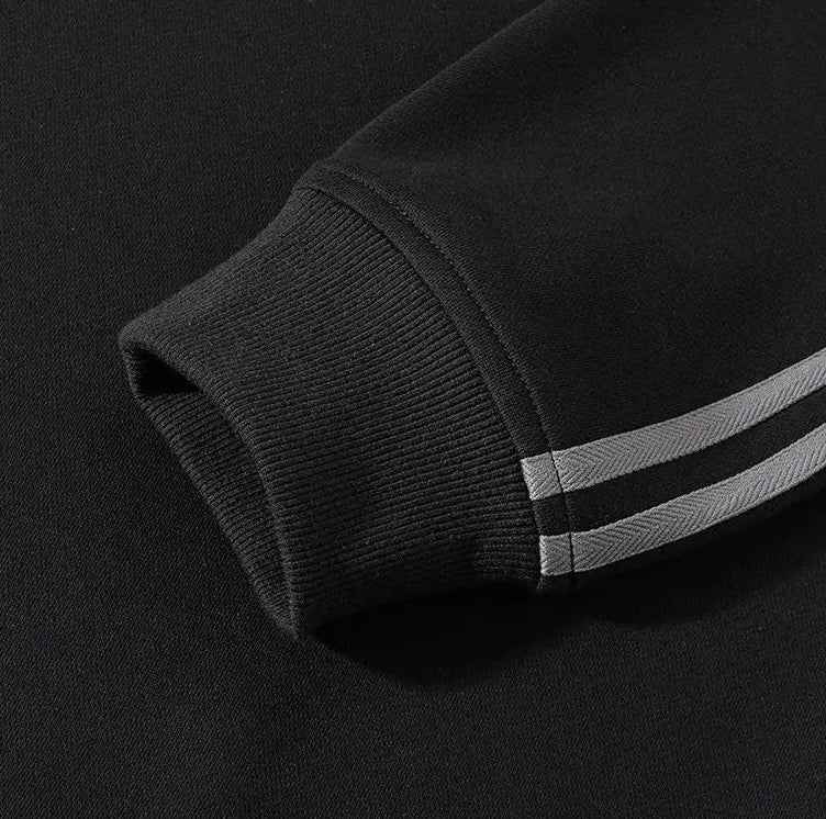 Patchwork Solid Color Turn Down Collar Sweatshirt
