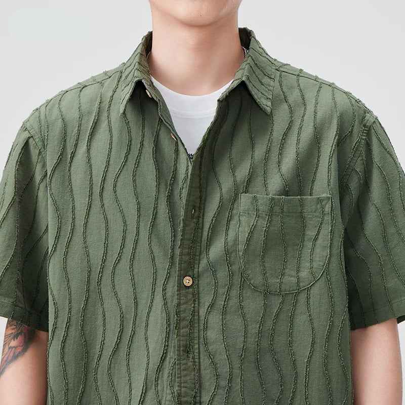 Casual Comfortable Solid Summer Button-Up Shirt