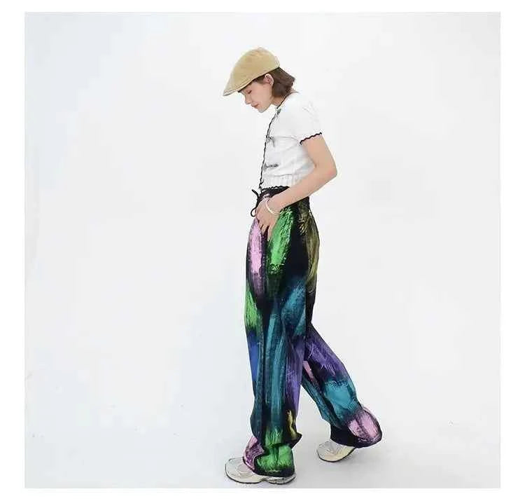 Graffiti Colorful Oversize Elastic Waist Pants