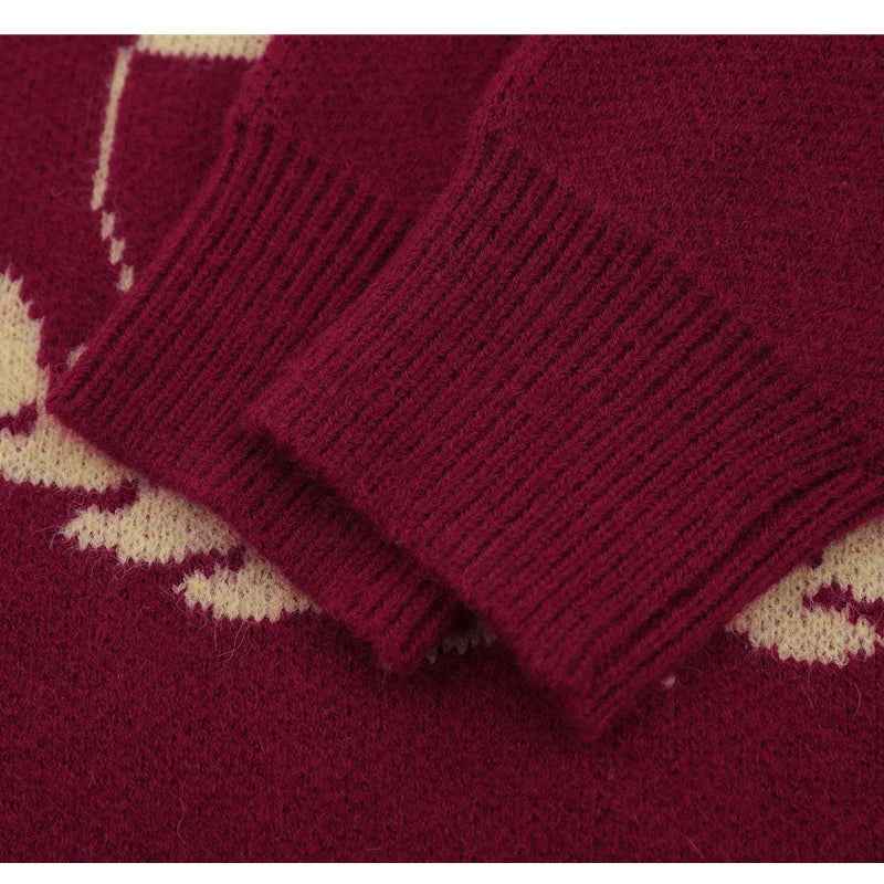 Y2K Effortless Retro Patchwork Knit Classic Sweater