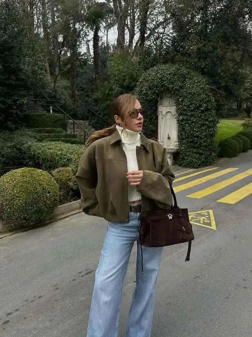 Elevated Vintage Suede Texture Lapel Jacket