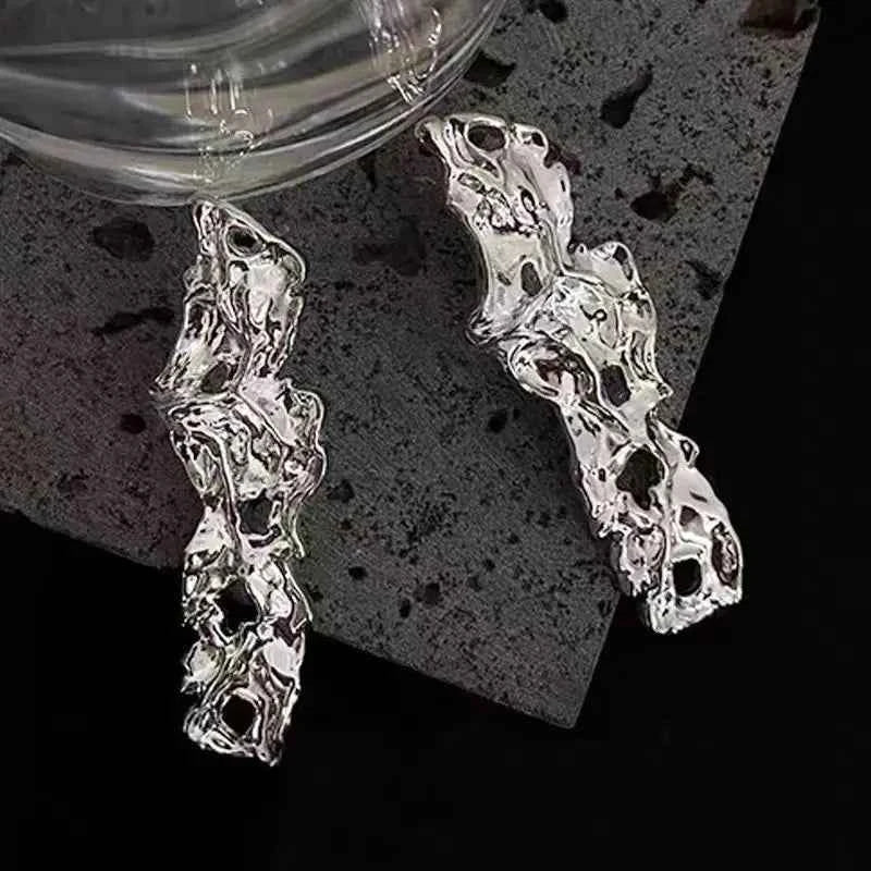 Minimalist European American Silver Needle Earrings