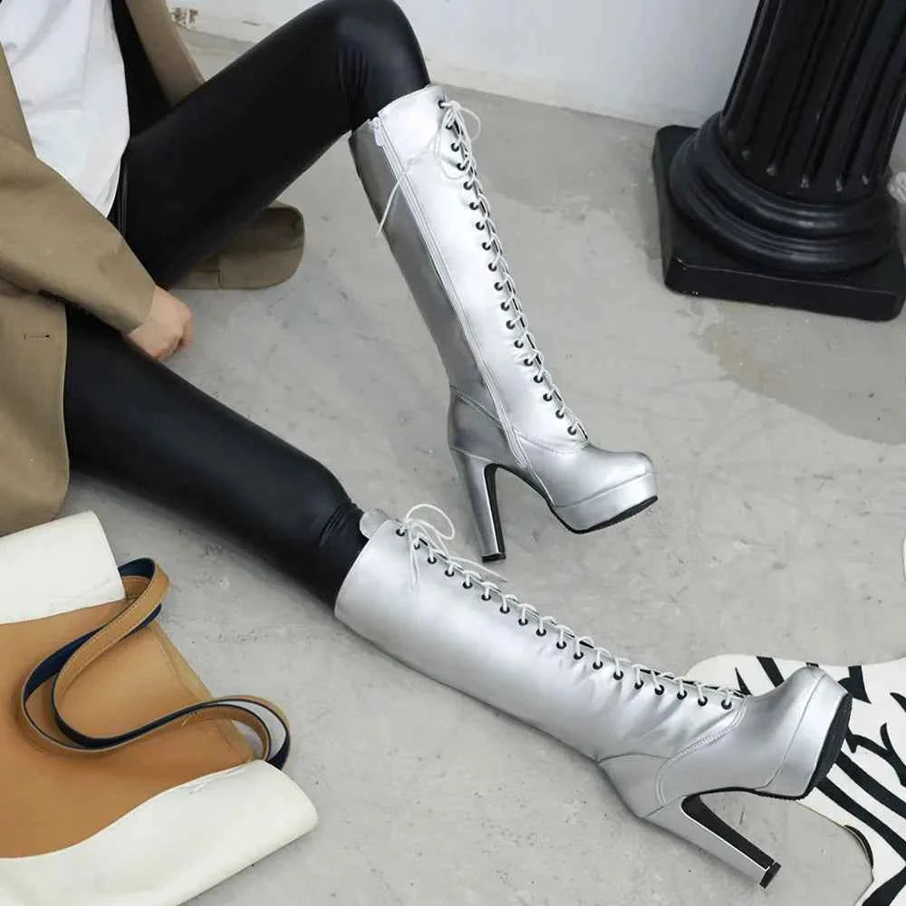 Party Style Knee Platform High Heels Boots