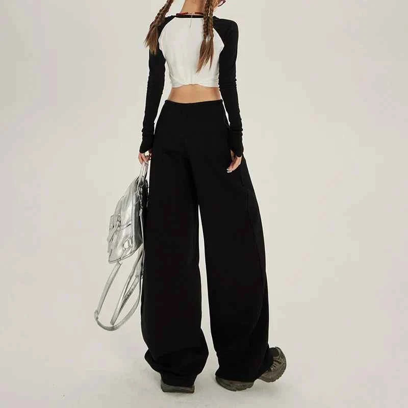 Womwn Winter Casual Striped High Waist Sweatpants