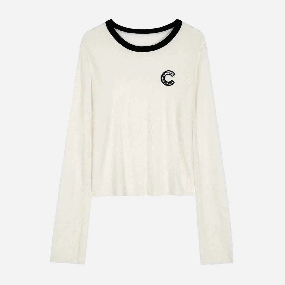 Women Minimalist Embroidered Logo Knit Sweater