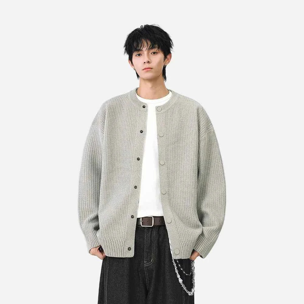 Chic Ribbed Knit Button Front Cardigan