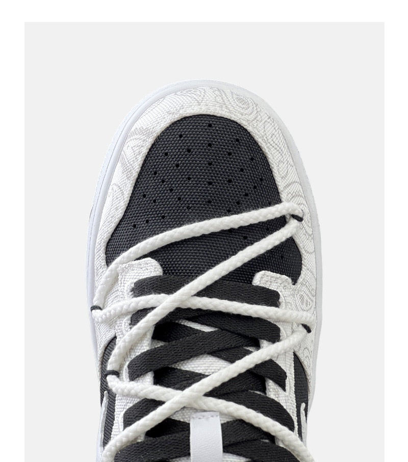 Swoop Black and White Sneakers - High-Contrast Luxury Tech Trainers | LuxuryUrbanwear