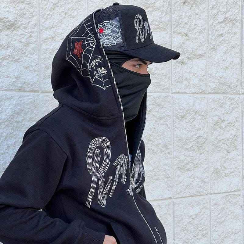 Zip Up Hoodie Black