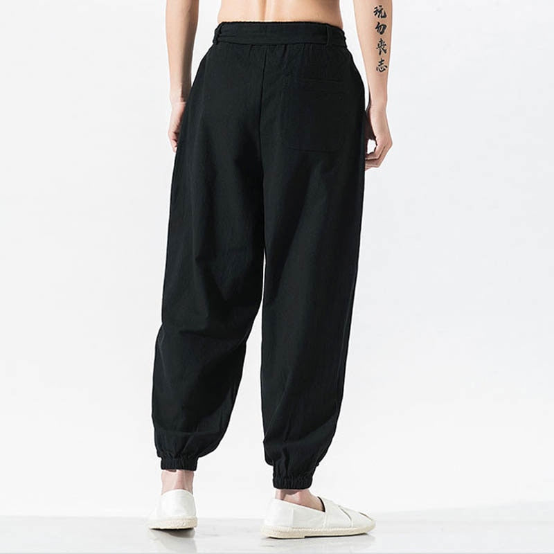 Japanese Embroidered Ribbon Tie Style Pants