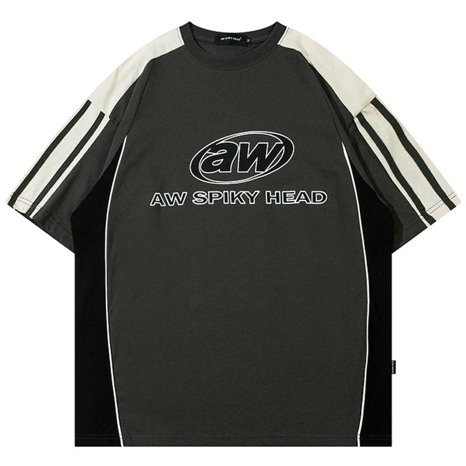 Patchwork Oversized Streetwear T-shirts