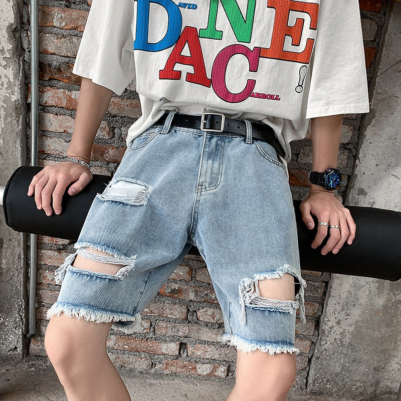 Denim Ripped Jeans Shorts