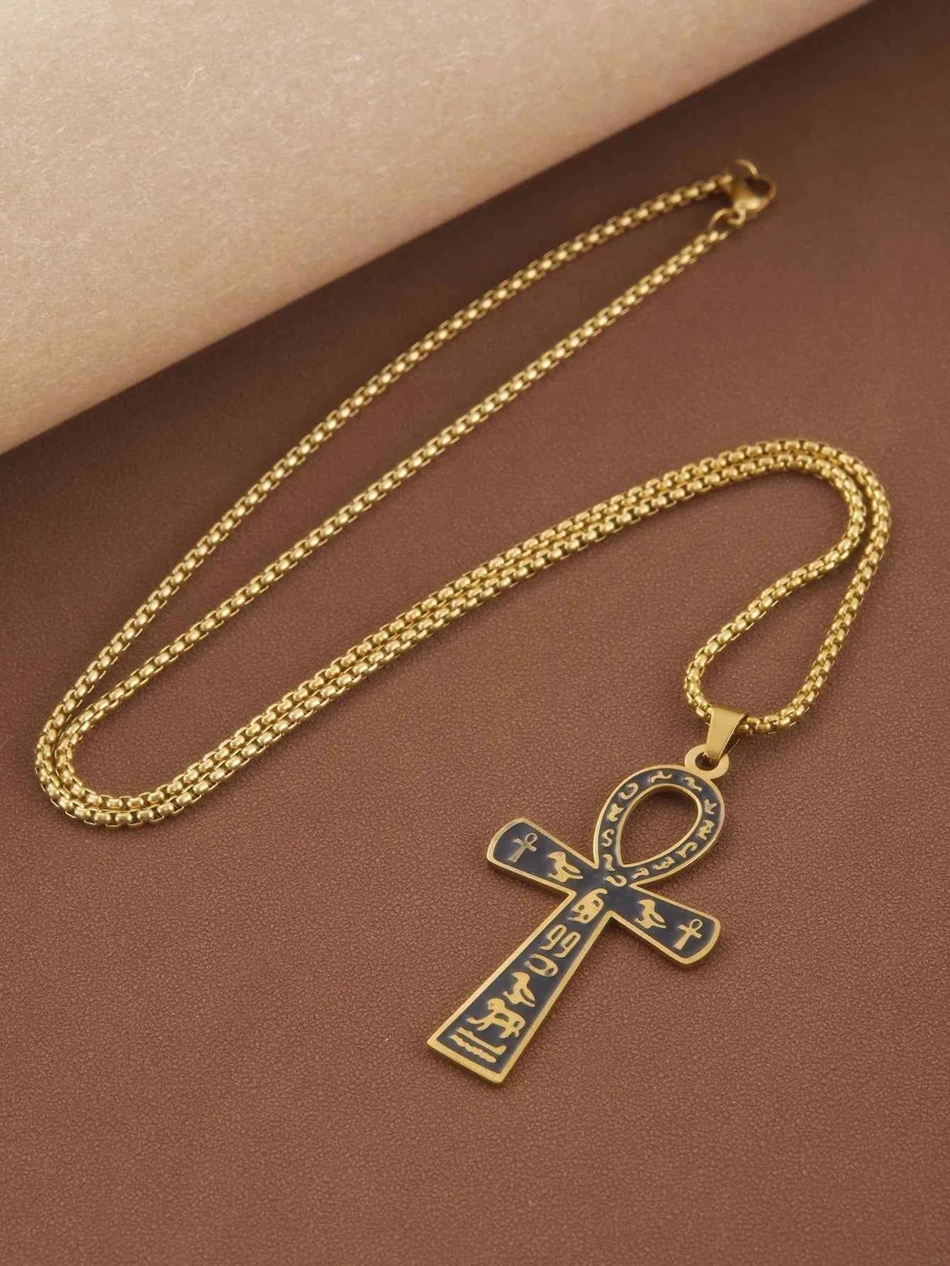 Retro Style Geometric Symbol Pendant Necklace