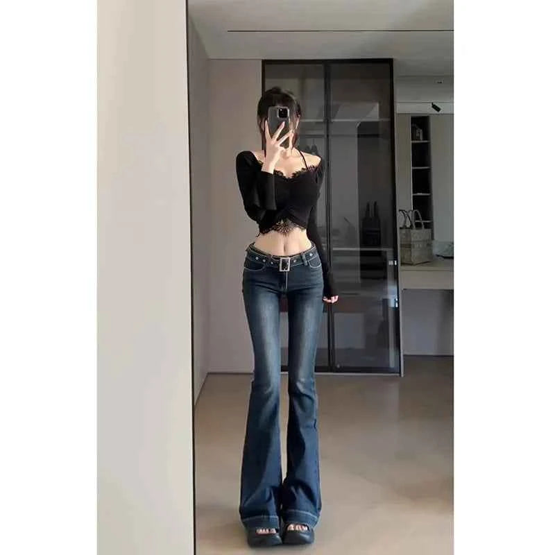 Women Flare Mid-Waist Cool Jeans