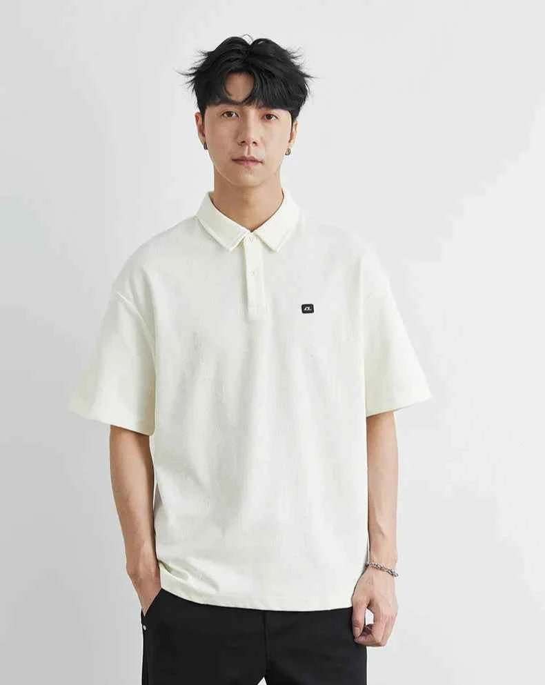 Men's Casual Hip Hop Loose Lapel Cotton Polo T-Shirt