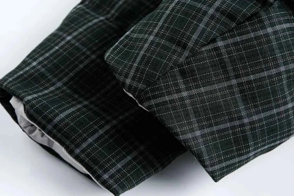 Warm Plaid Double Sided Down Puffer Jacket