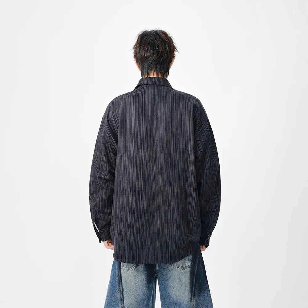 Y2K Vertical Striped Long Sleeve Shirt