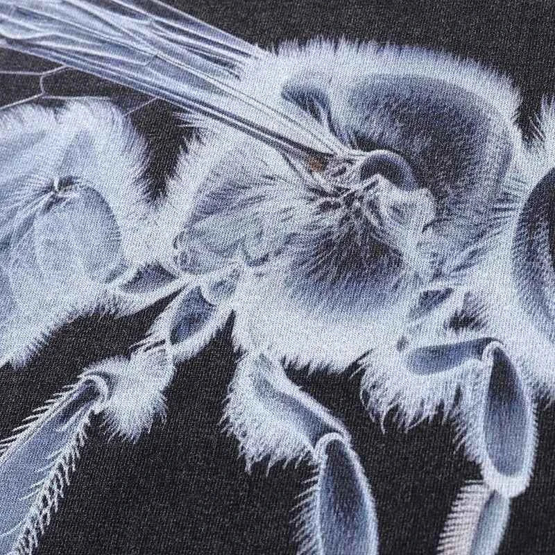 Oversized Vintage Black Washed Bee Microscope T-Shirt