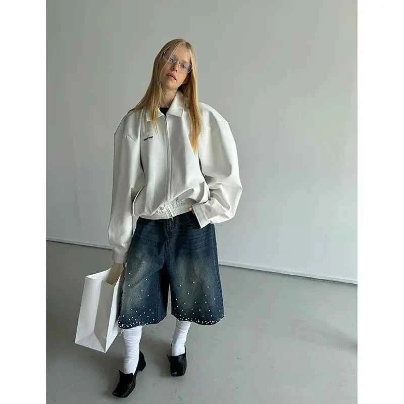 Women Flaffy Streetwear Calf Length Jorts