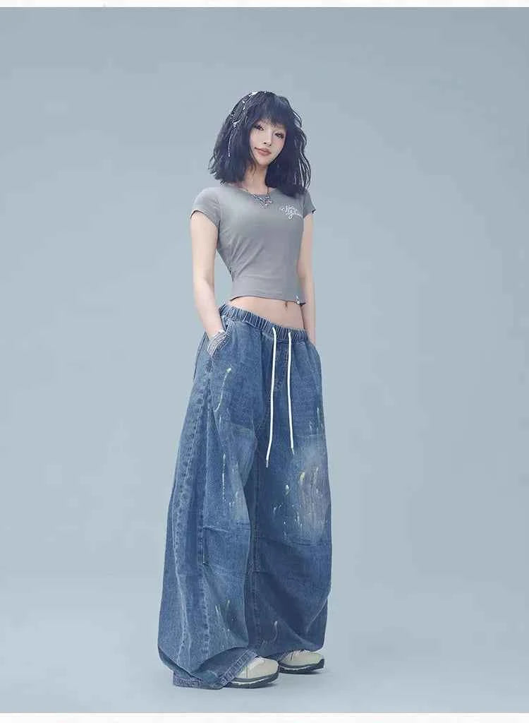 Aged Graffiti Washed Hip Hop Pants