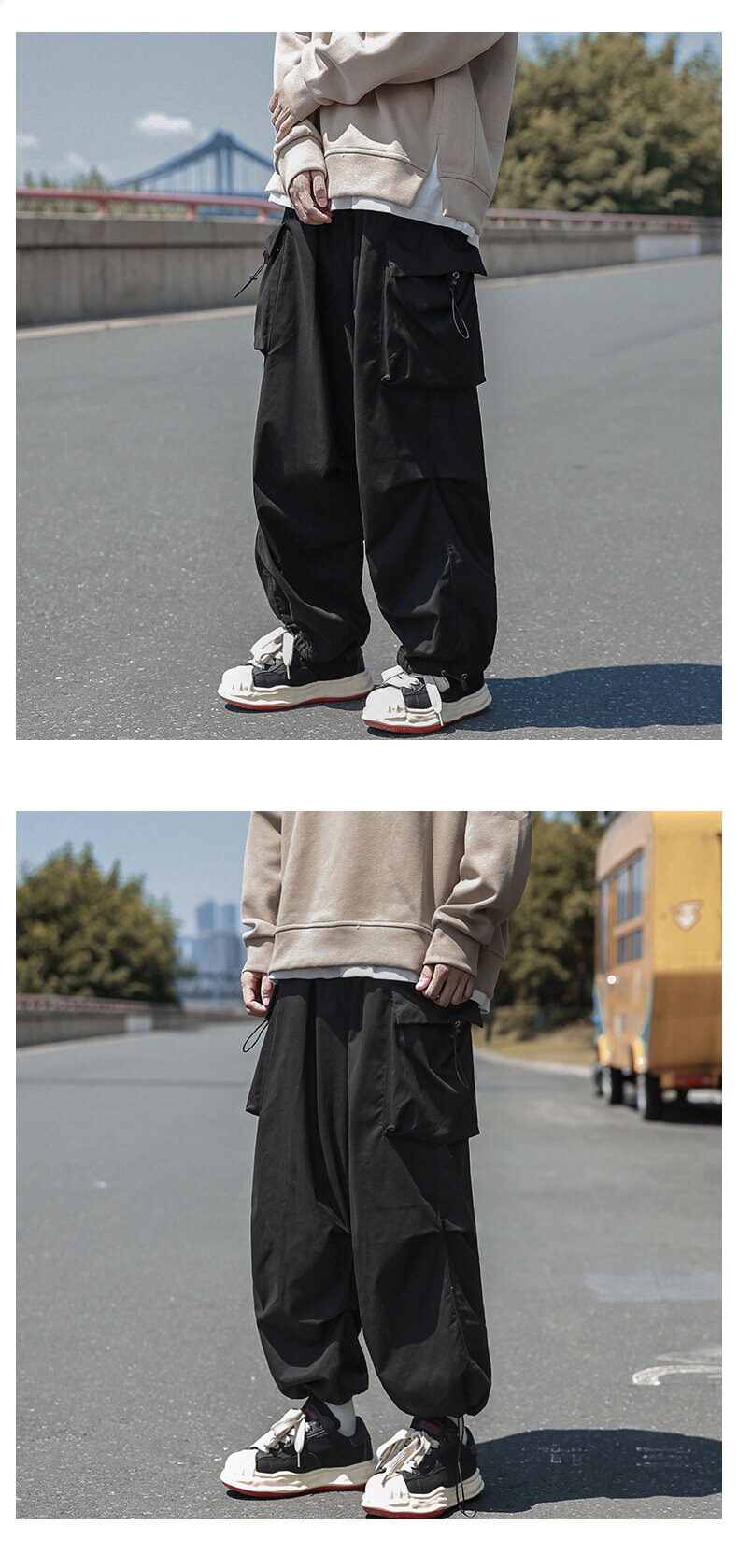 Straight Elastic Ankle Style Baggy Pants