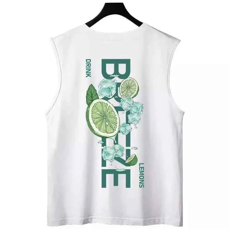 Lemon Graphic Print Sleeveless Tank T-Shirt
