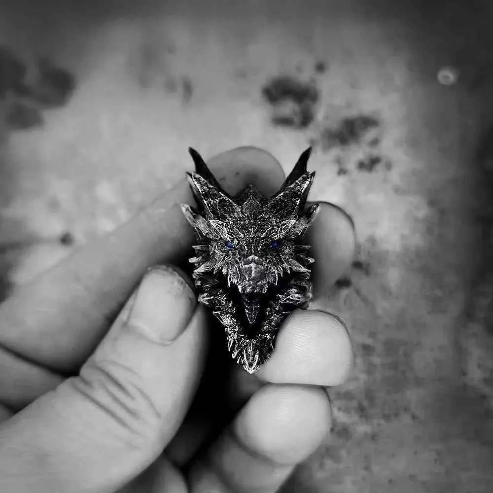 Y2K Steel Dragon Large Gothic Ring