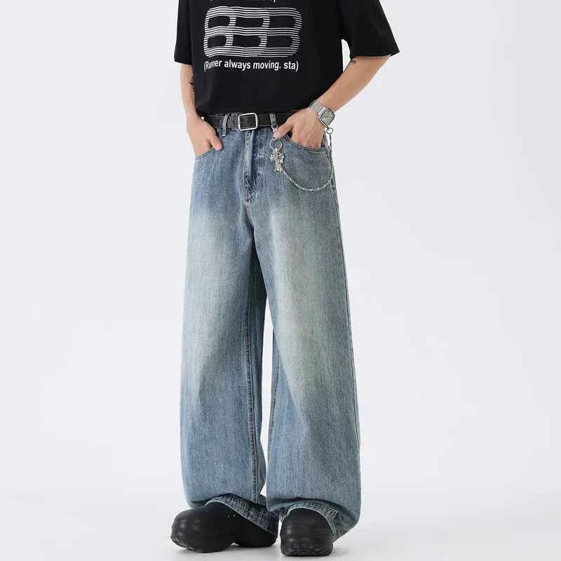 Streetwear High Quality Elastic Loose Fit Jeans